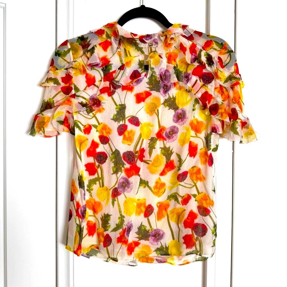 JASON WU COLLECTION silk top Floral Print SILK $795 - Picture 6 of 6
